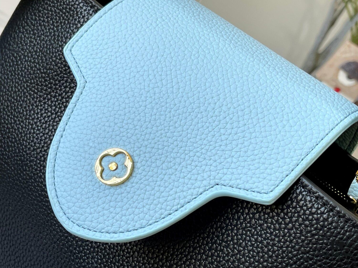 Upgraded Version 🇫🇷 M57523 M57522 Black and Lake Blue Capucines MM Handbag