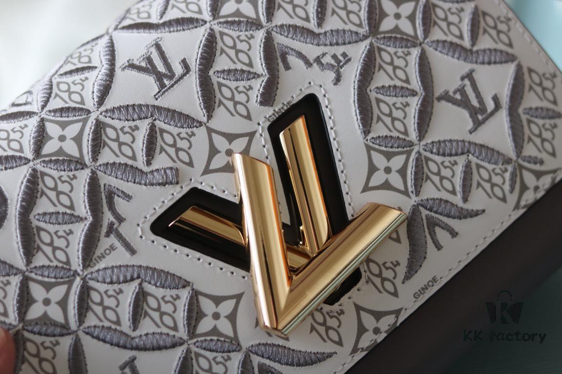 New Arrival / Top Quality Original Design - Model No. 50358 - LV Twist Medium Handbag in Soft Calfskin with Embroidered Since 1854 Motif