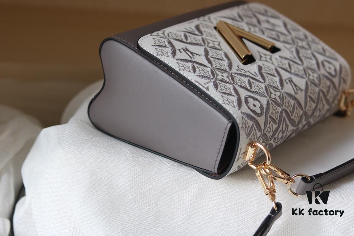 New Arrival / Top Quality Original Design - Model No. 50358 - LV Twist Medium Handbag in Soft Calfskin with Embroidered Since 1854 Motif