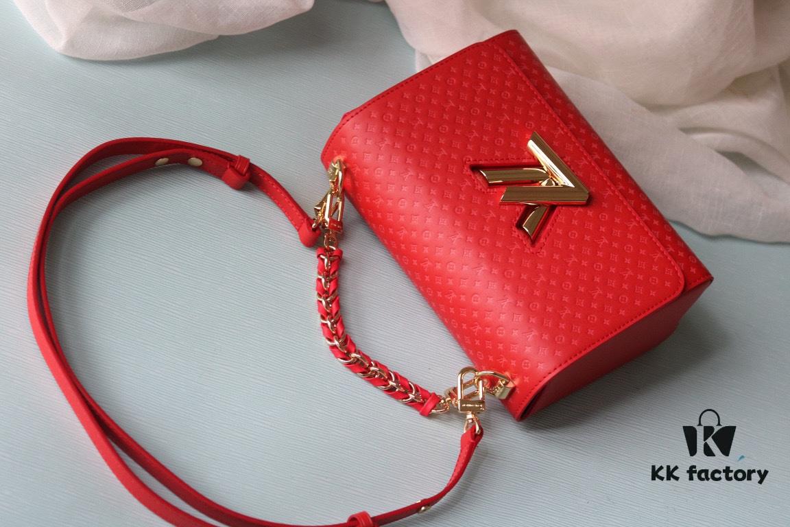 LV 2023 Twist Series Latest Style - Premium Original Quality - Cowhide Leather Handbag with Miniature Monogram Pattern