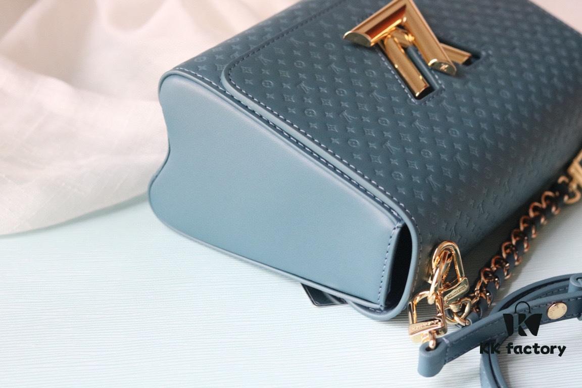 Authentic LV 2023 Twist Bag [Rose] Model 50388 - Made of Cowhide Leather with Mini Monogram Pattern and Colorful Silk-Screened LV Logo