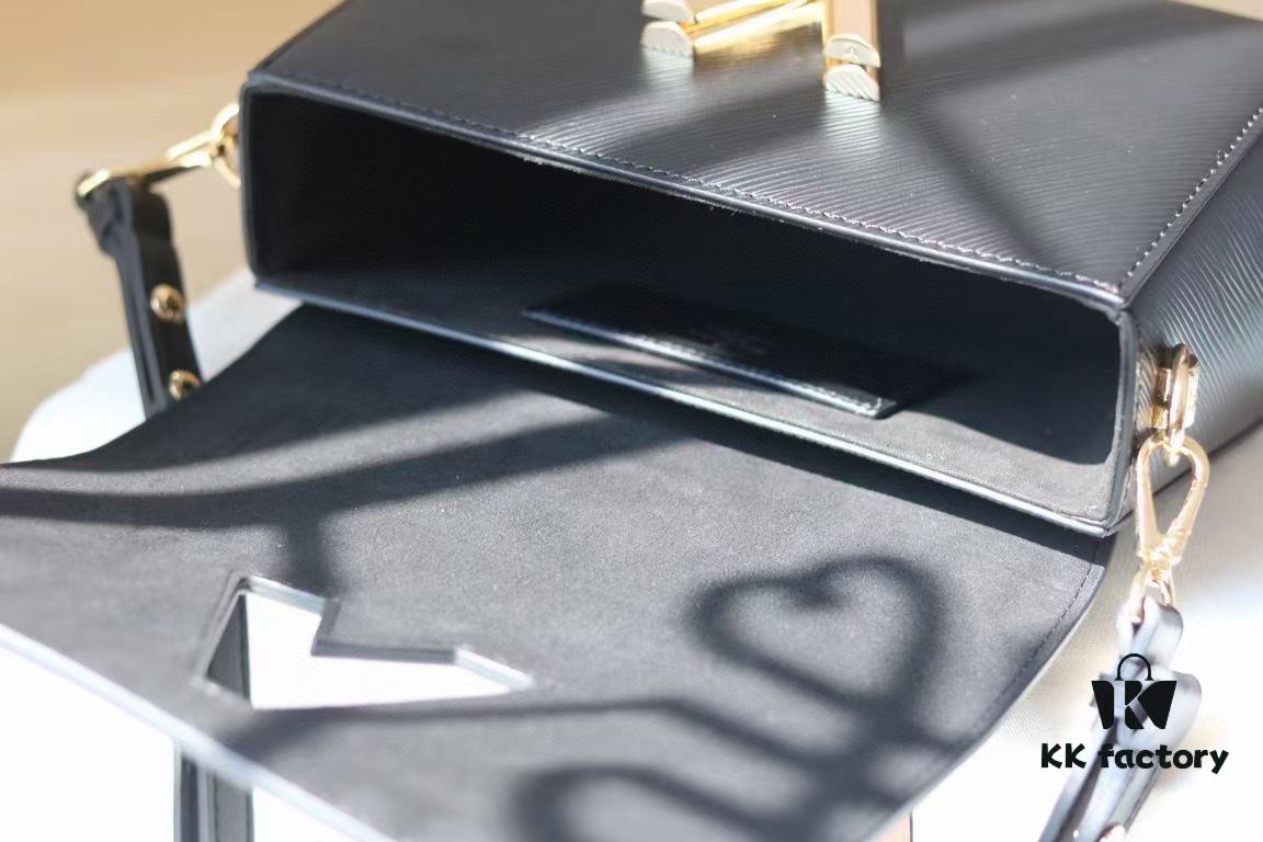 Rose] New Arrival [Rose] Model: 50362/58568/58569/58546/50280/50271 [Rose] 2022 Fall Wild at Heart Capsule Collection infuses the Twist Medium handbag with a wild spirit. Crafted in iconic Epi grained leather, it features a trunk-inspired handle and a leopard-print name tag. A detachable leather shoulder strap highlights functional elegance, making it an ideal companion for autumn wardrobes.