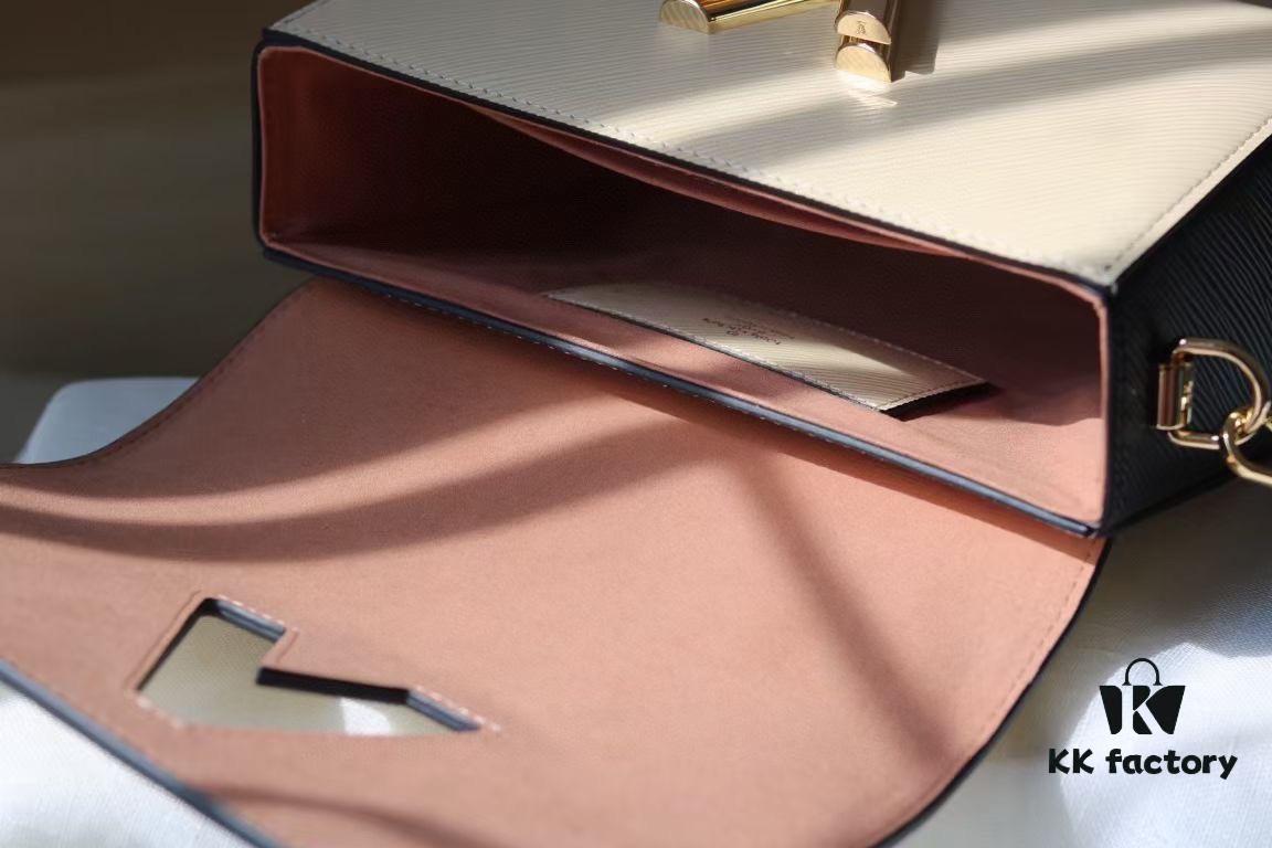 Rose] New Arrival [Rose] Model: 50362/58568/58569/58546/50280/50271 [Rose] 2022 Fall Wild at Heart Capsule Collection infuses the Twist Medium handbag with wild elegance. Crafted in iconic Epi grained leather, accented with trunk-inspired handles and a leopard-print signature plaque, this piece combines bold style with functional beauty. The detachable leather shoulder strap enhances versatility, making it an ideal companion for autumn wardrobes.