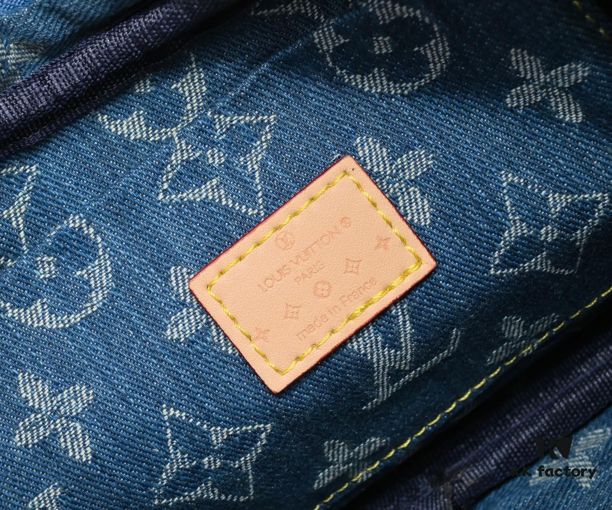 Upgraded Original M46856 M46828 Denim New Style Lv 2024 Latest Monogram Horn Adjustable Strap Pea Bag with Extra Pendant Mini Waist Pouch and Enlarged Design LV Monogram Coated Canvas Croissant Bag