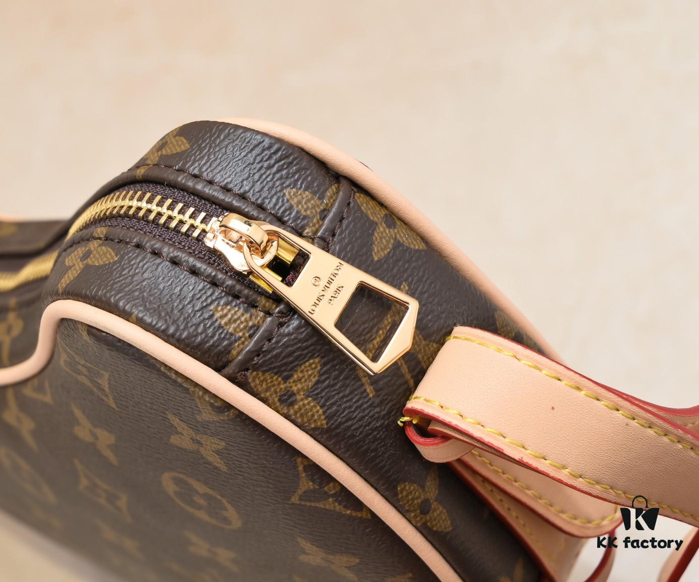 Upgraded Original M46856 M46828 Vintage New Lv 2024 Latest Monogram Horn Adjustable Strap Pea Bag with Pendant Mini Pouch Kidney Bag and Enlarged Design LV Monogram Croissant Bag Pea Bag