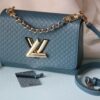 Authentic Mirror Included | LV 2023 Twist Collection Newest Style | Premium Original Quality | Crafted from Cowhide Leather with Miniature Monogram Pattern | Colorful Silk-Screened LV Logo | Versatile Carrying Options with LV Hook Closure | Model Number: 50388