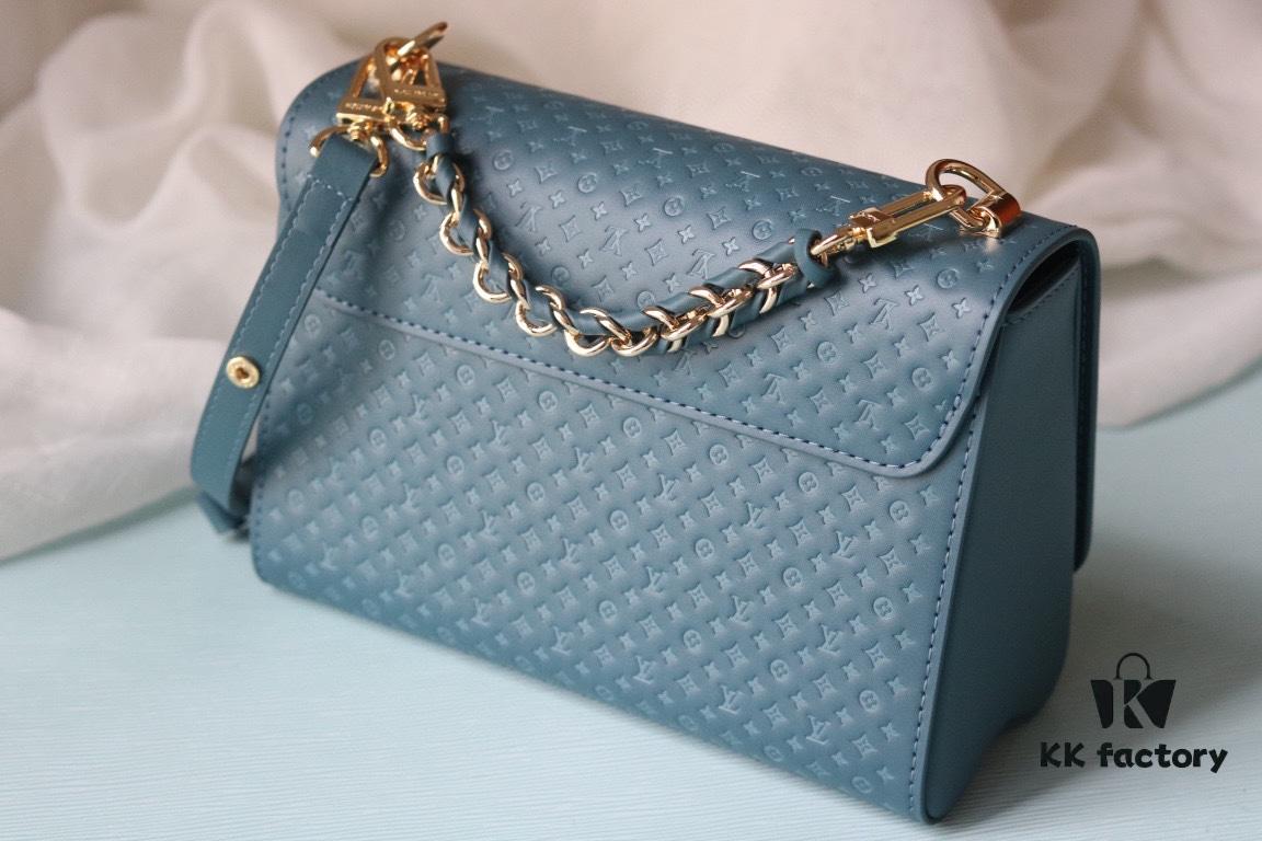 Authentic Mirror Included | LV 2023 Twist Collection Newest Style | Premium Original Quality | Crafted from Cowhide Leather with Miniature Monogram Pattern | Colorful Silk-Screened LV Logo | Versatile Carrying Options with LV Hook Closure | Model Number: 50388