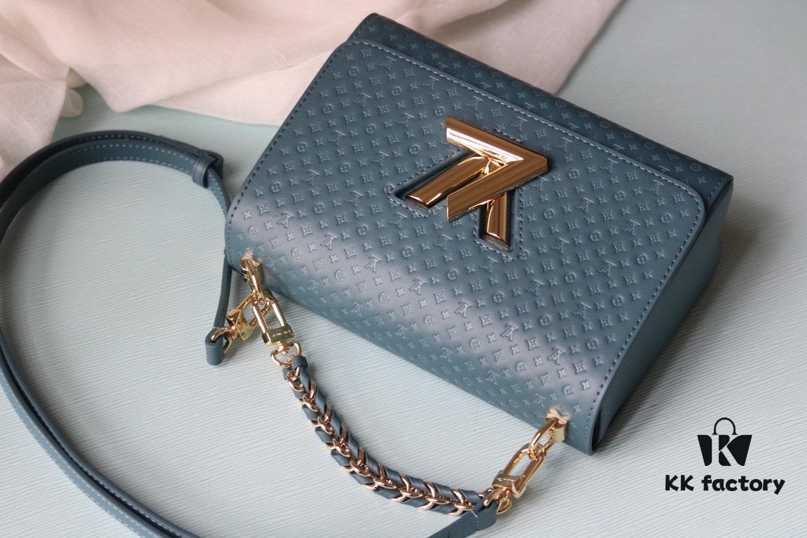 Authentic Mirror Included | LV 2023 Twist Collection Newest Style | Premium Original Quality | Crafted from Cowhide Leather with Miniature Monogram Pattern | Colorful Silk-Screened LV Logo | Versatile Carrying Options with LV Hook Closure | Model Number: 50388