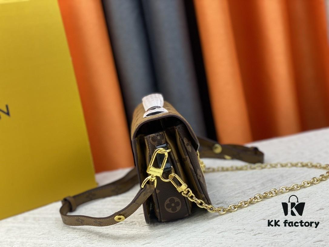 Upgraded Original Version Color-Changing Leather [Exclusive Real Photo M46279 M46595 Monogram Vernis Yellow Flower Embossed] LV East West Métis Mini Messenger Bag