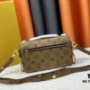 Upgraded Original Version Color-Changing Leather [Exclusive Real Photo M46279 M46595 Monogram Vernis Yellow Flower Embossed] LV East West Métis Mini Messenger Bag