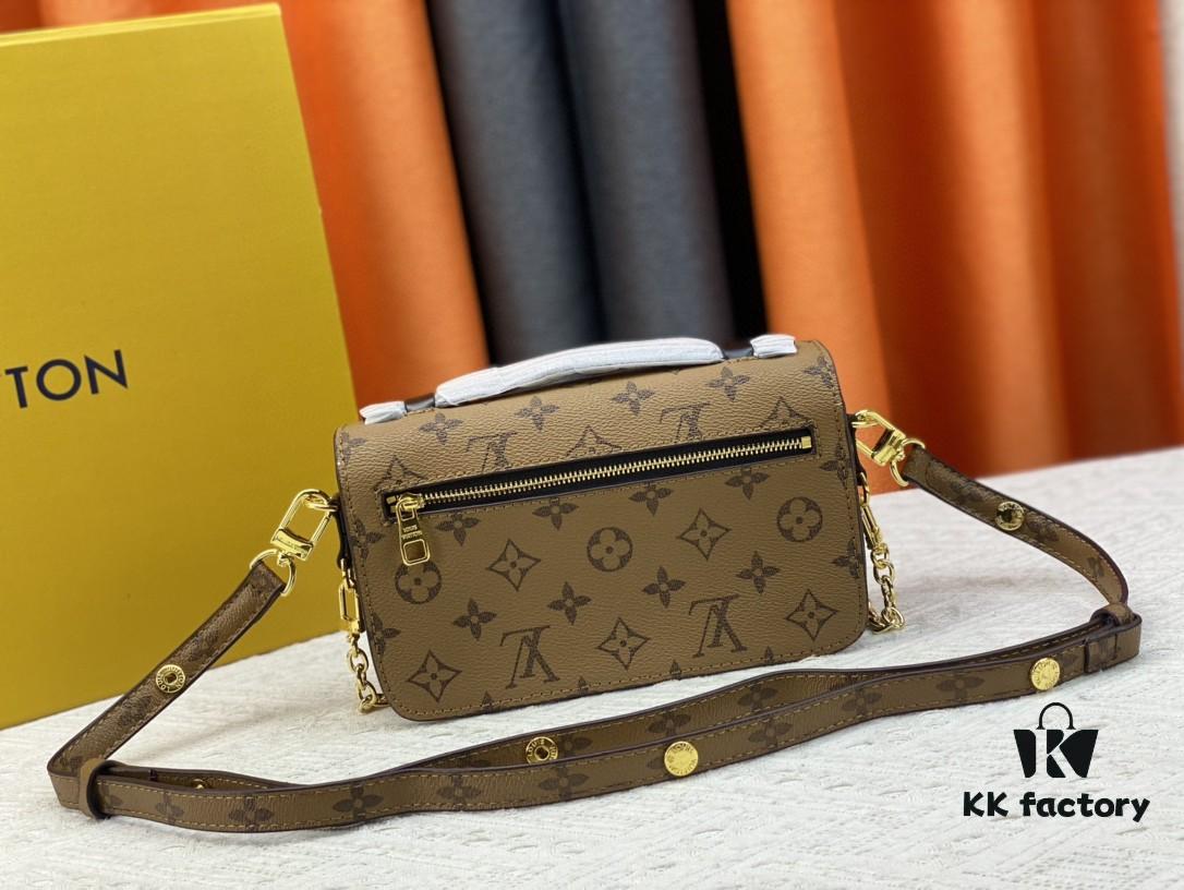 Upgraded Original Version Color-Changing Leather [Exclusive Real Photo M46279 M46595 Monogram Vernis Yellow Flower Embossed] LV East West Métis Mini Messenger Bag