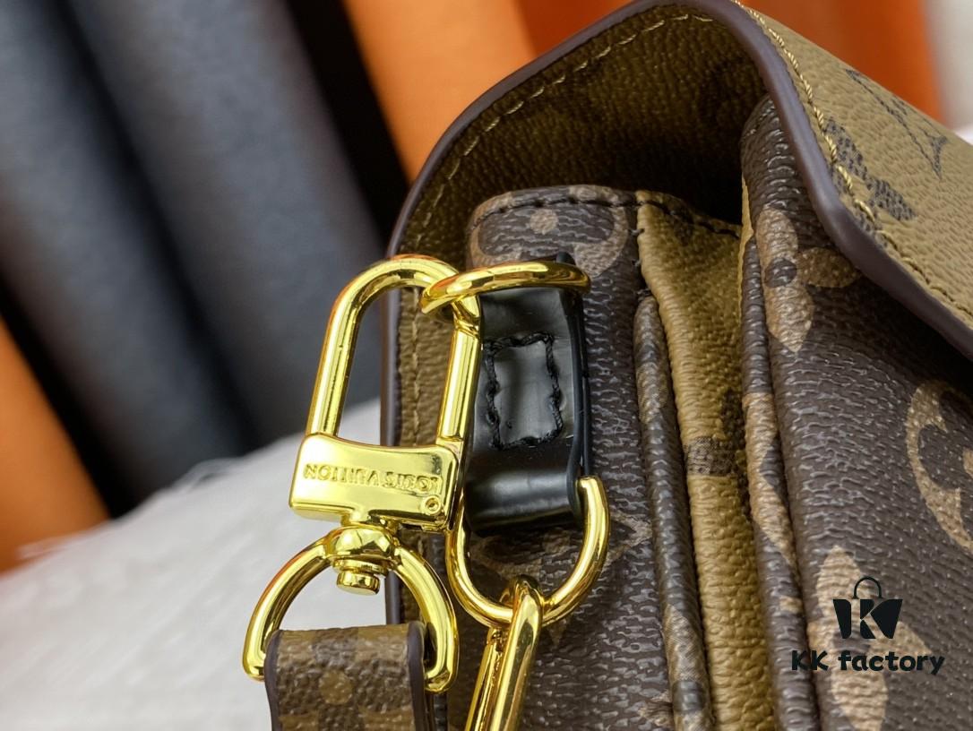 Upgraded Original Version Color-Changing Leather [Exclusive Real Photo M46279 M46595 Monogram Vernis Yellow Flower Embossed] LV East West Métis Mini Messenger Bag