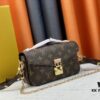 Upgraded Original Version, Color-Changing Leather [Exclusive Real Photos M46279 M46595 Monogram, Yellow Flower, Embossed] LV East West Métis Small Satchel