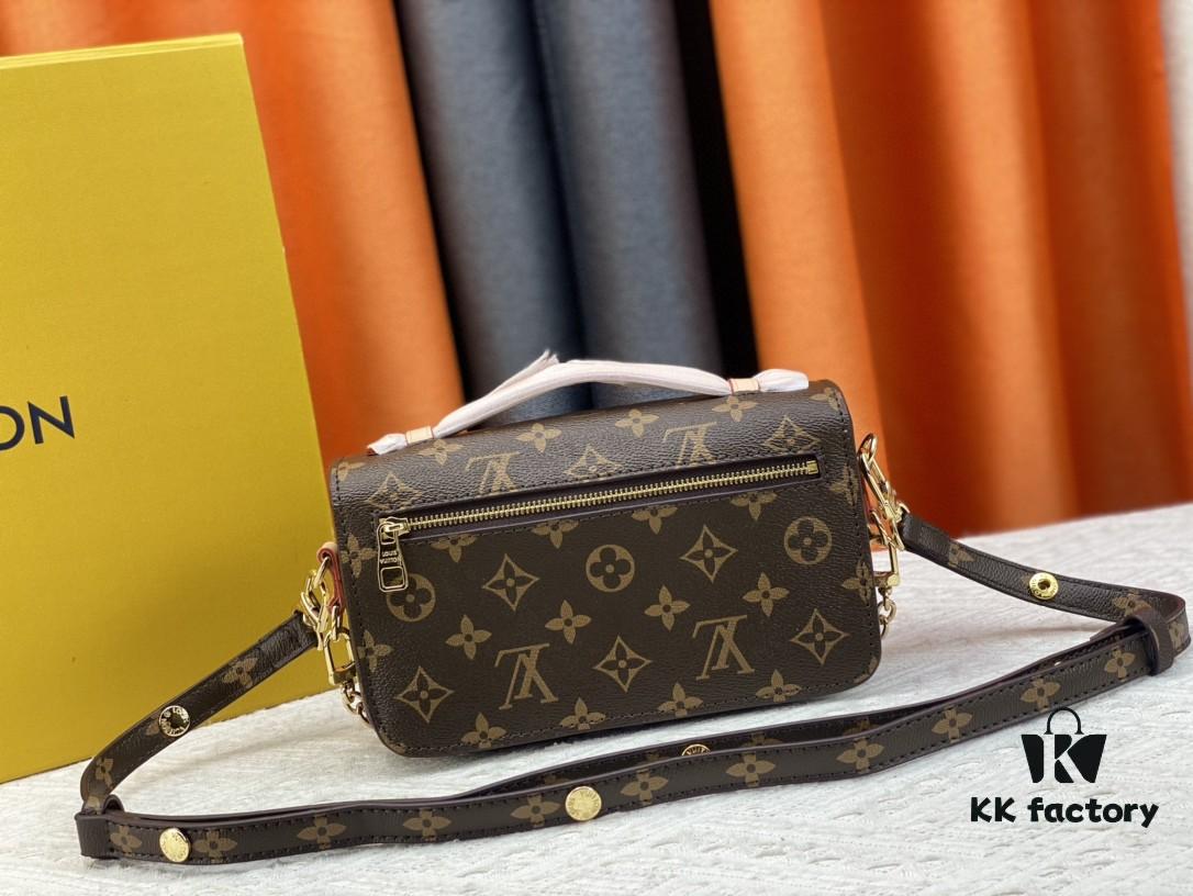 Upgraded Original Version, Color-Changing Leather [Exclusive Real Photos M46279 M46595 Monogram, Yellow Flower, Embossed] LV East West Métis Small Satchel