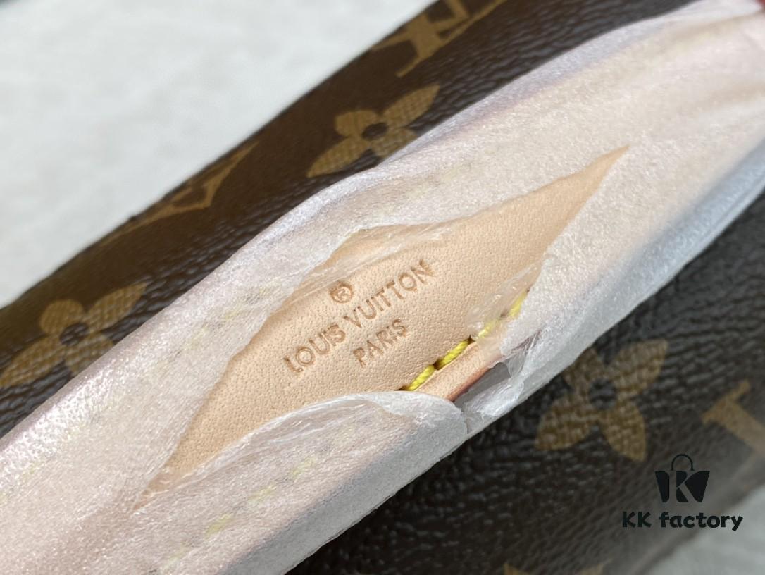 Upgraded Original Version, Color-Changing Leather [Exclusive Real Photos M46279 M46595 Monogram, Yellow Flower, Embossed] LV East West Métis Small Satchel