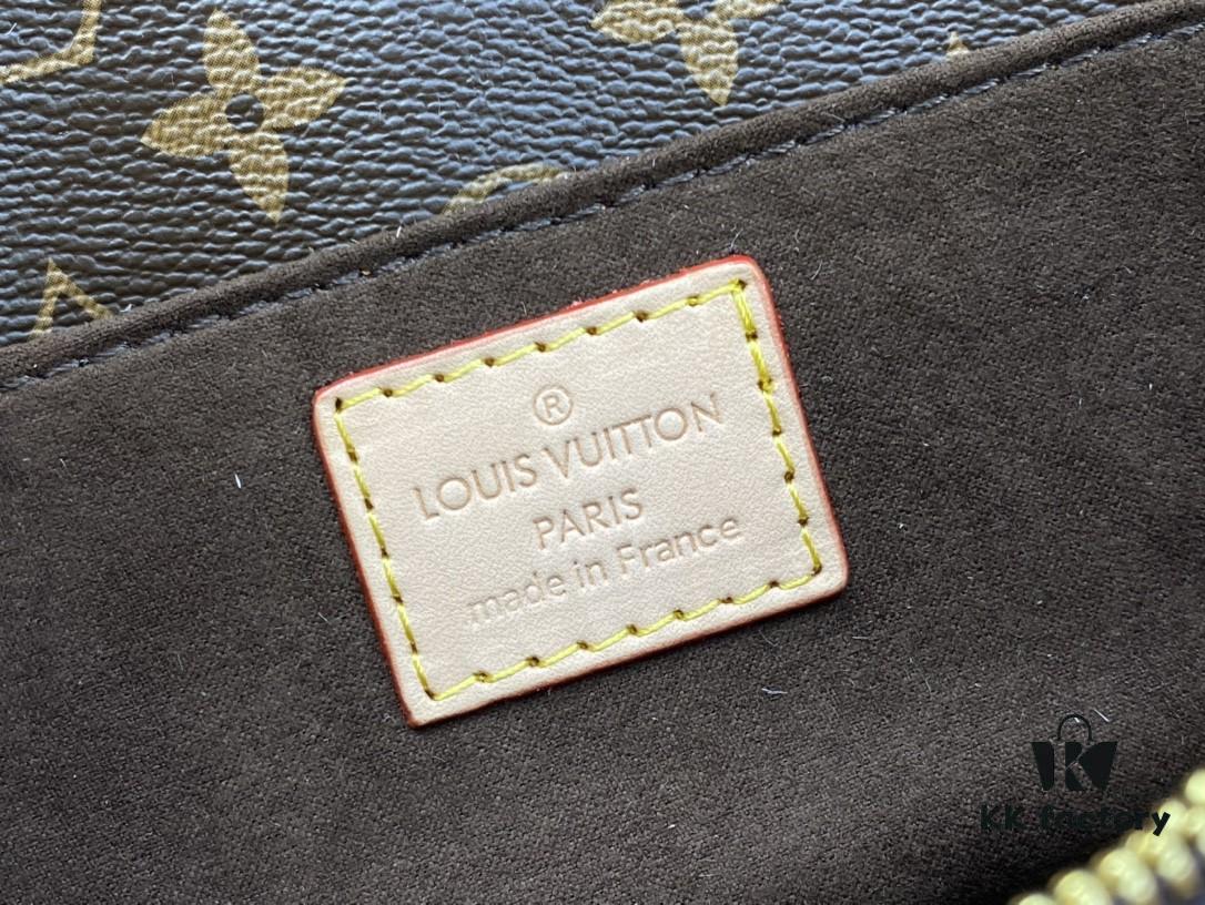 Upgraded Original Version, Color-Changing Leather [Exclusive Real Photos M46279 M46595 Monogram, Yellow Flower, Embossed] LV East West Métis Small Satchel