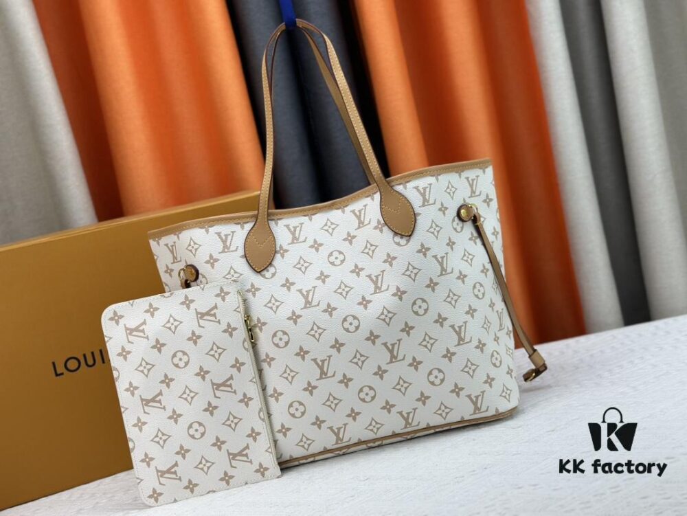 Monogrammm Tote Bag with Cream and Pink Stripes by Louis Vuitton