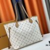 Monogrammm Tote Bag with Cream and Pink Stripes by Louis Vuitton