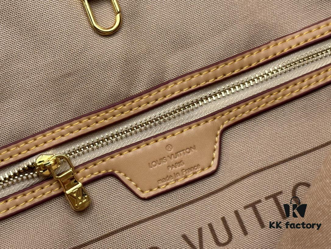 Monogrammm Tote Bag with Cream and Pink Stripes by Louis Vuitton
