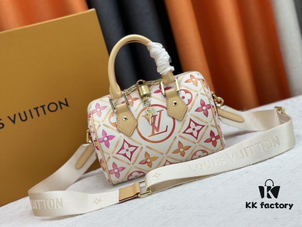 M46234 M11209 Summer Red Printed Pillow Bag Speedy Collection Latest Seasonal SPEEDY BANDOULIÈRE 20 Handbag M11461