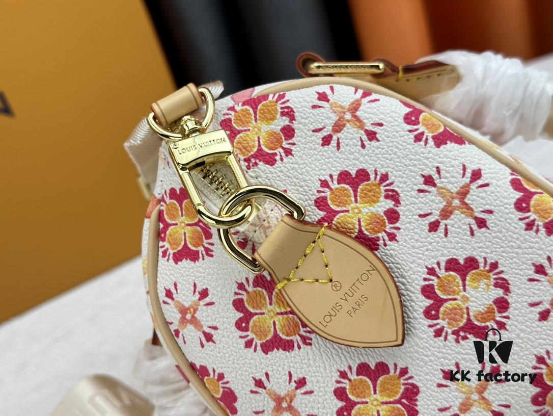 M46234 M11209 Summer Red Printed Pillow Bag Speedy Collection Latest Seasonal SPEEDY BANDOULIÈRE 20 Handbag M11461