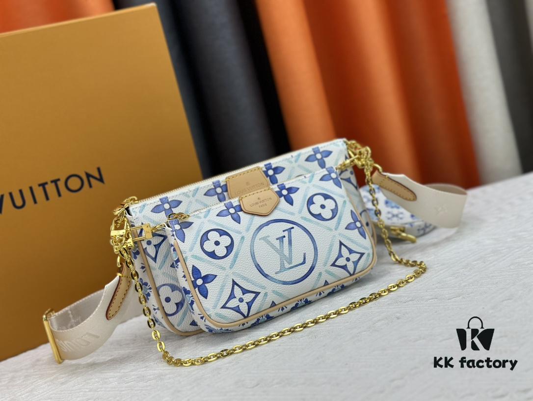 Upgraded M44823 M25374 Blue Five-in-One Mahjong Bag Series, New Season Multi Pochette Accessoires Handbag