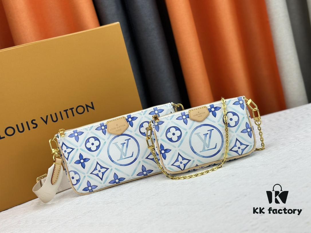 Upgraded M44823 M25374 Blue Five-in-One Mahjong Bag Series, New Season Multi Pochette Accessoires Handbag