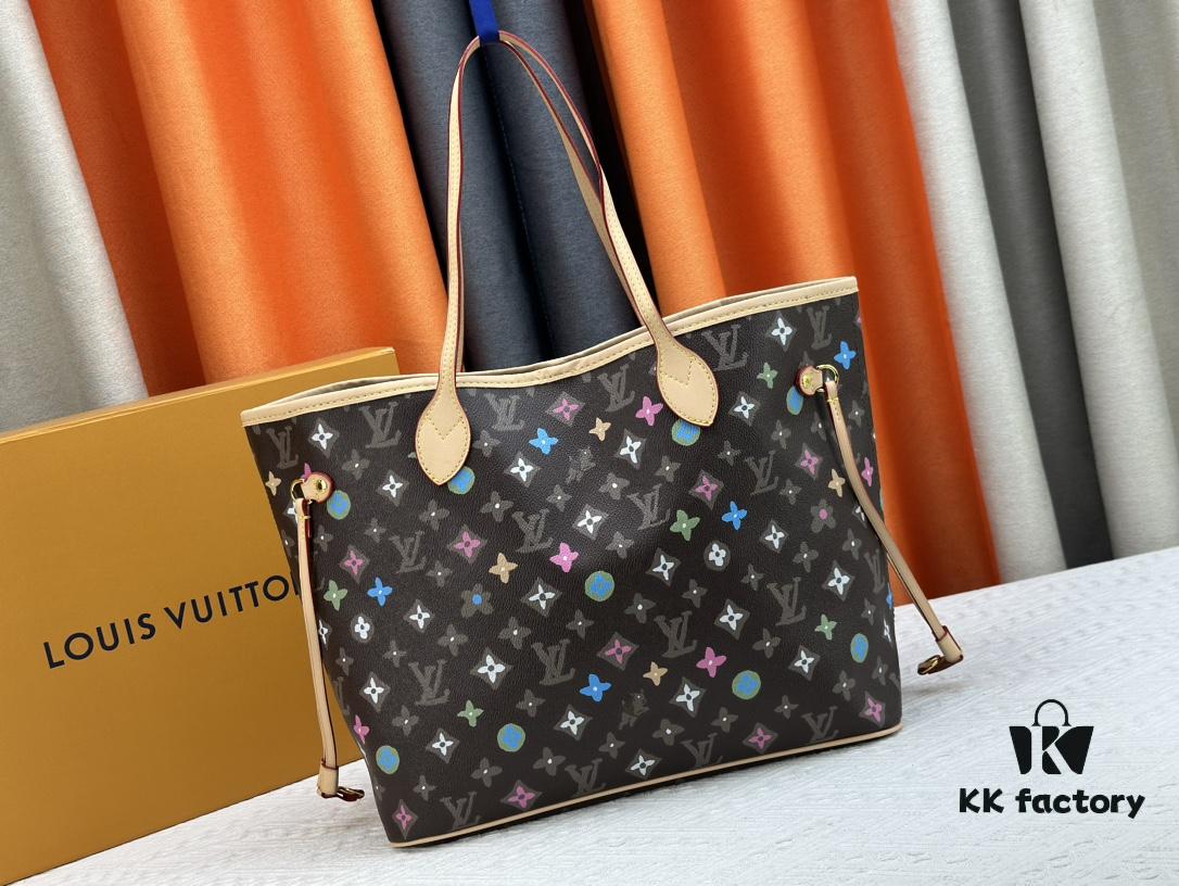 Monogrammm Tote Bag in Cream and Pink with LV Monogram on Pink Background