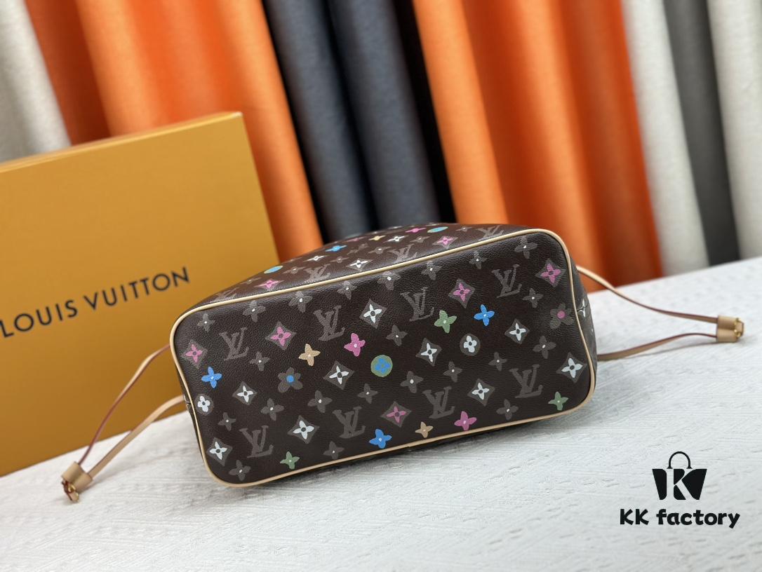 Monogrammm Tote Bag in Cream and Pink with LV Monogram on Pink Background