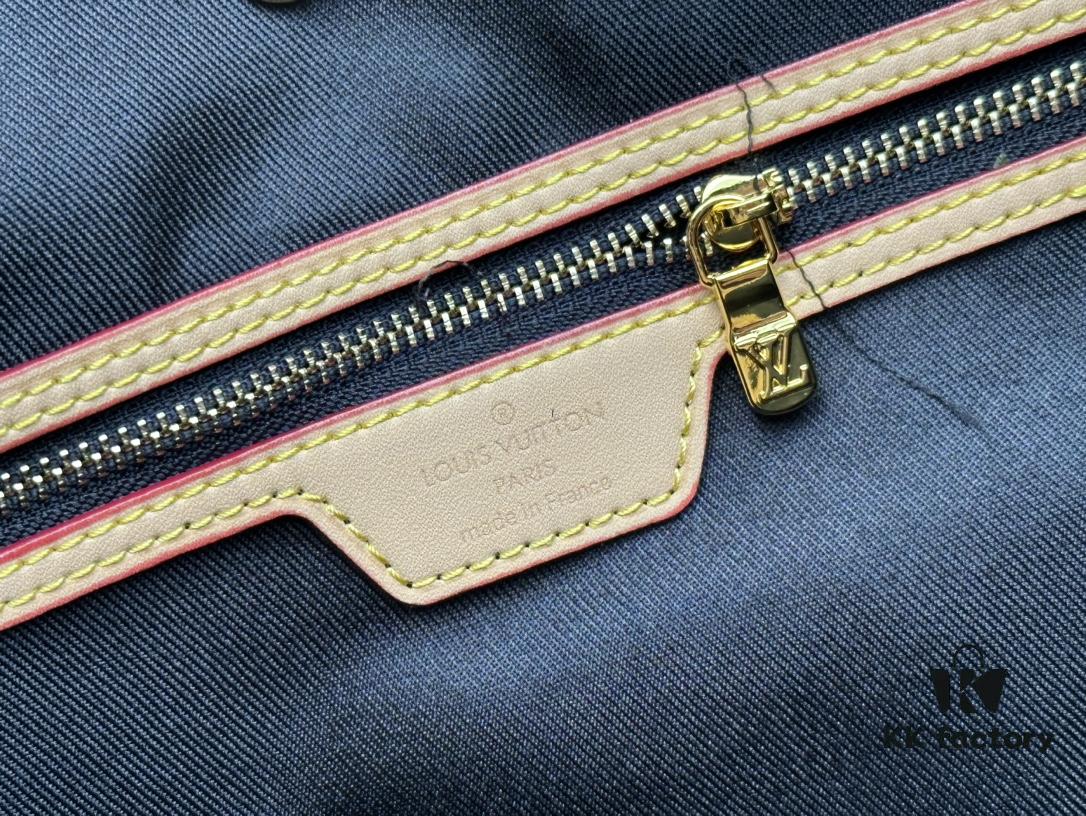 Monogrammm Tote Bag in Cream and Pink with LV Monogram on Pink Background