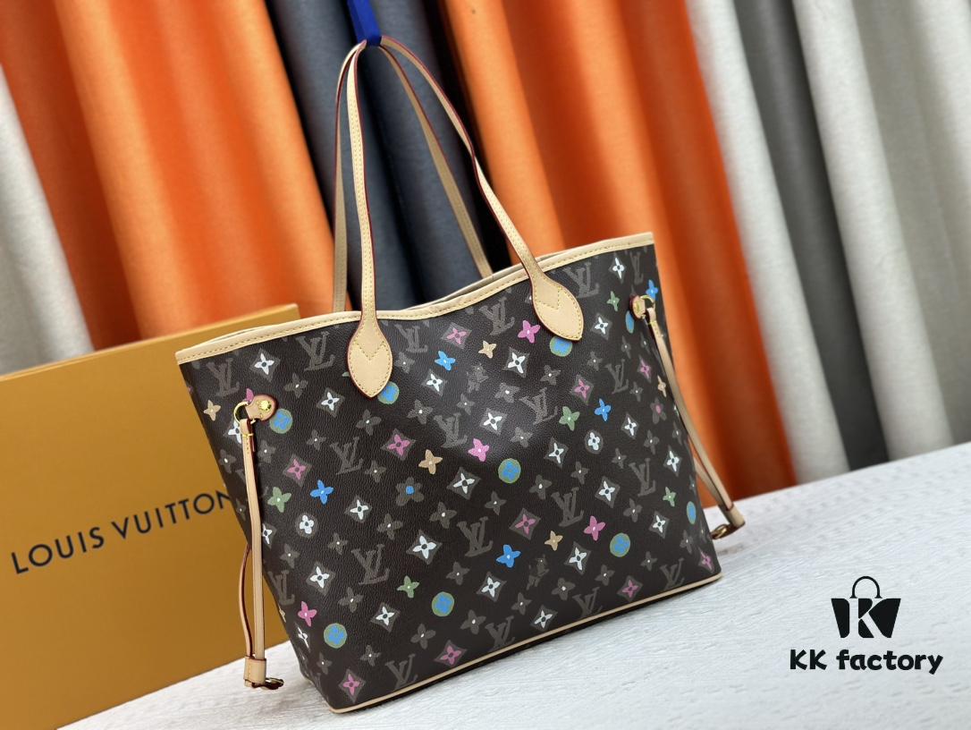 Monogrammm Tote Bag in Cream and Pink with LV Monogram on Pink Background