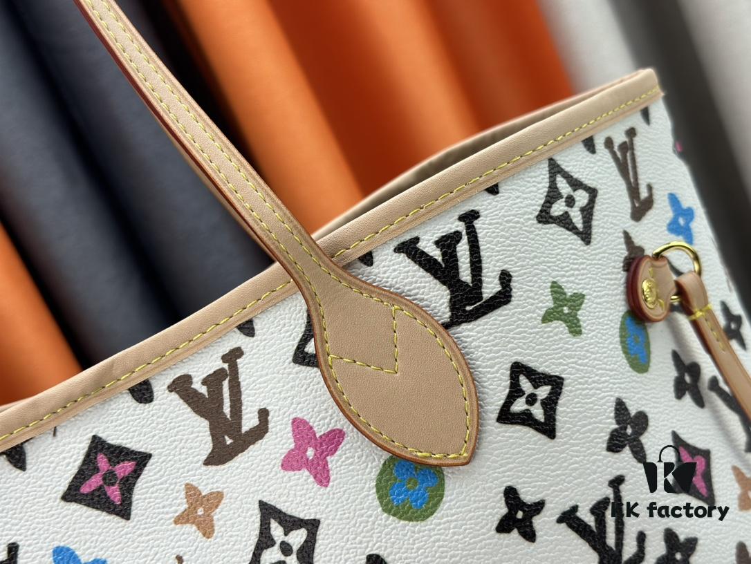 Monogram Canvas Tote MM Bag with Pink Background and Cream Stripes