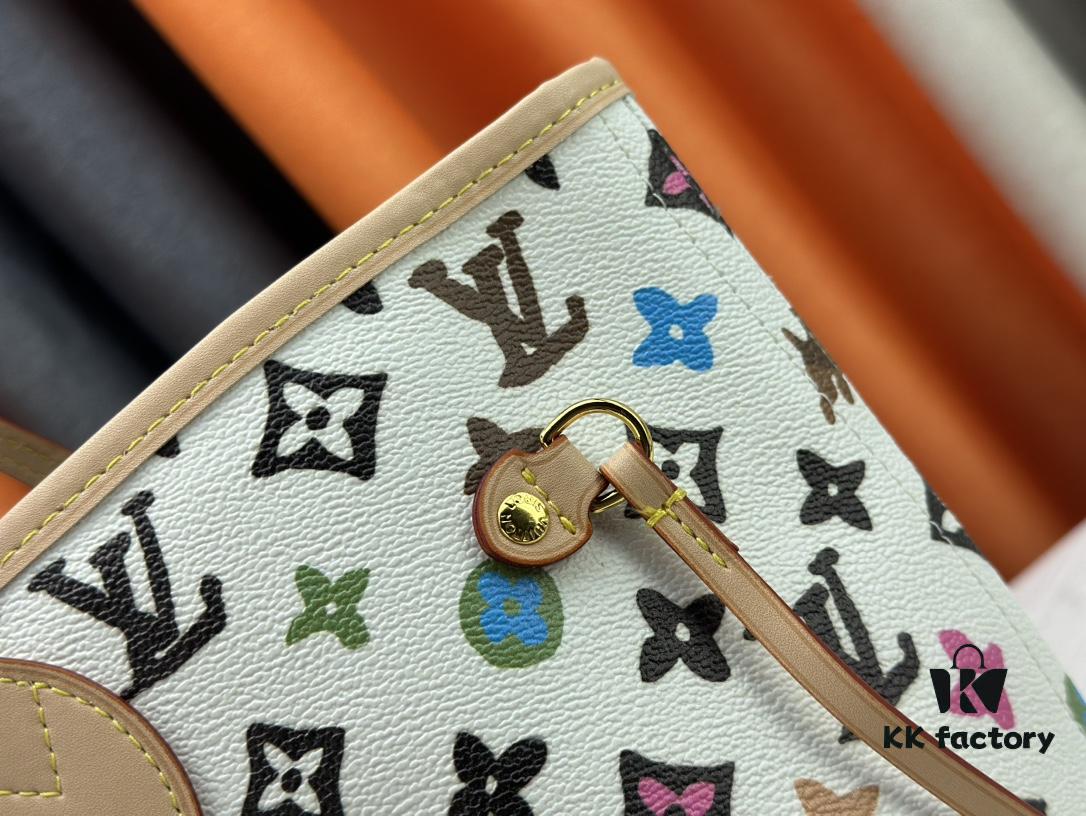 Monogram Canvas Tote MM Bag with Pink Background and Cream Stripes