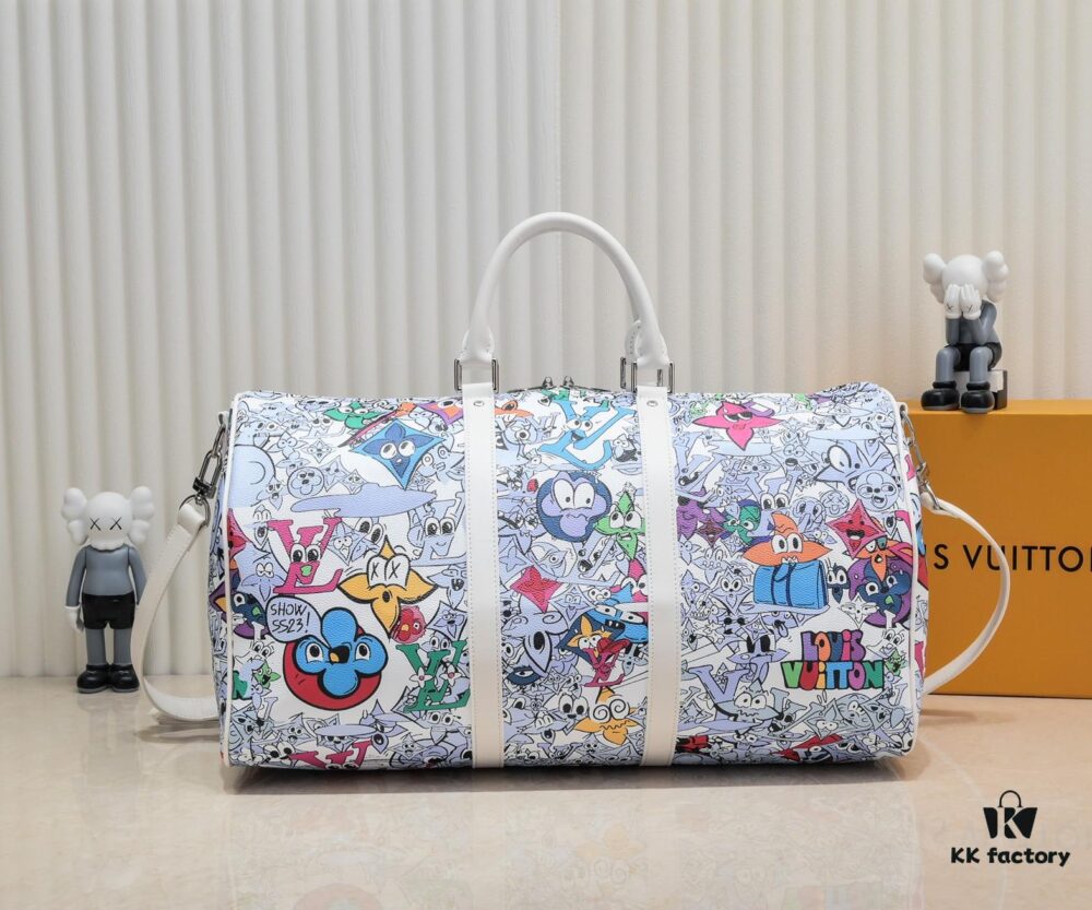 M21863 Keepall Bandoulière 50 Travel Bag with Cartoon Monogram Motif