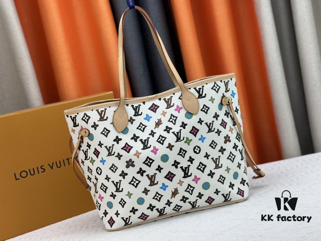 Monogram Canvas Tote MM Bag with Pink Background and Cream Stripes