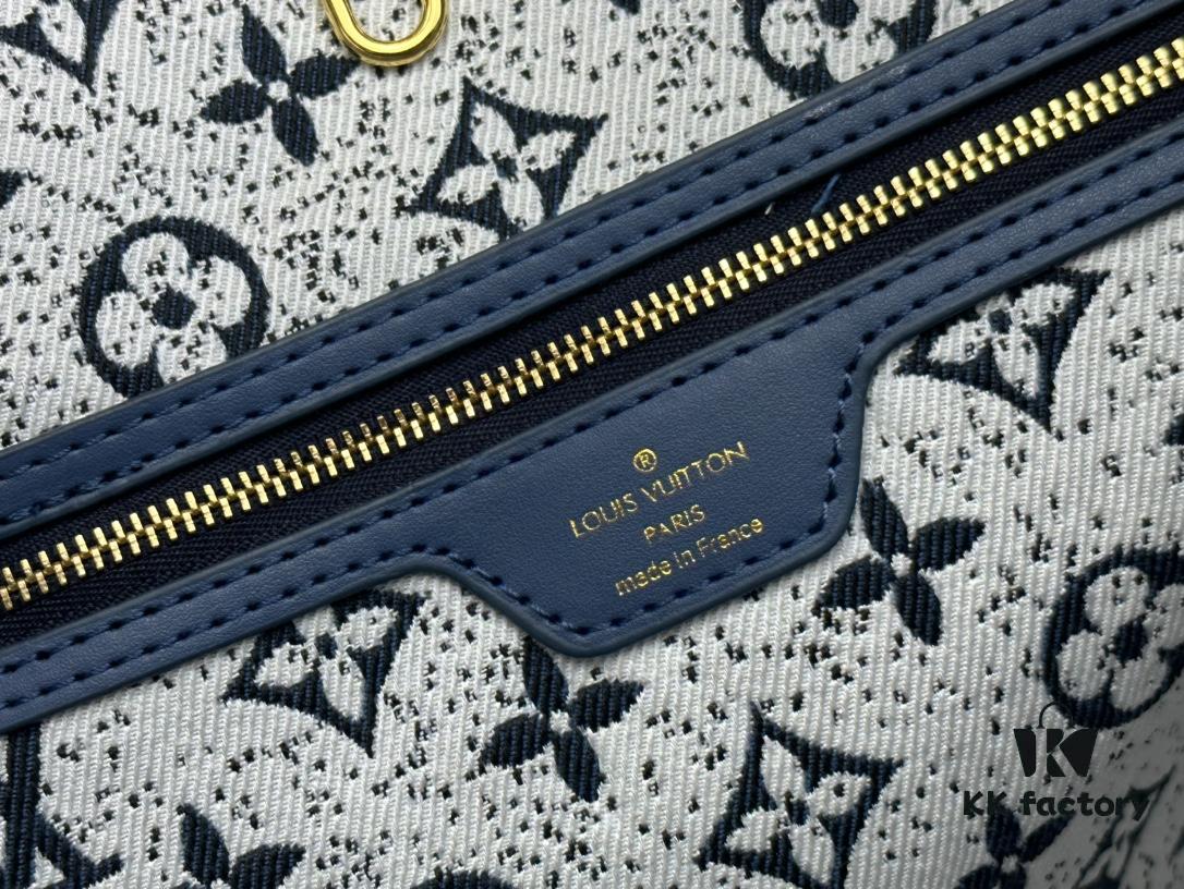 Monogrammm Tote Bag with Monochrome Stripes and LVs on Pink Background