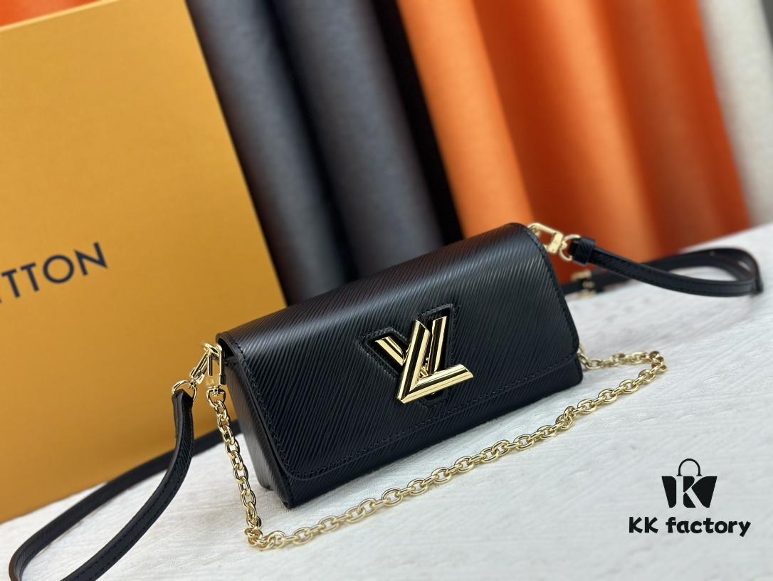 Authentic Quality [Rose] Model No. 50397/24566/24548/24550/24549 This Twist West handbag features an elongated silhouette, refreshing the classic design with a cool, contemporary seasonal flair. Dyed in modern hues, the Epi leather highlights the iconic LV twist lock that signifies brand identity. Equipped with a detachable strap and chain, it offers versatile ways to carry your daily essentials.