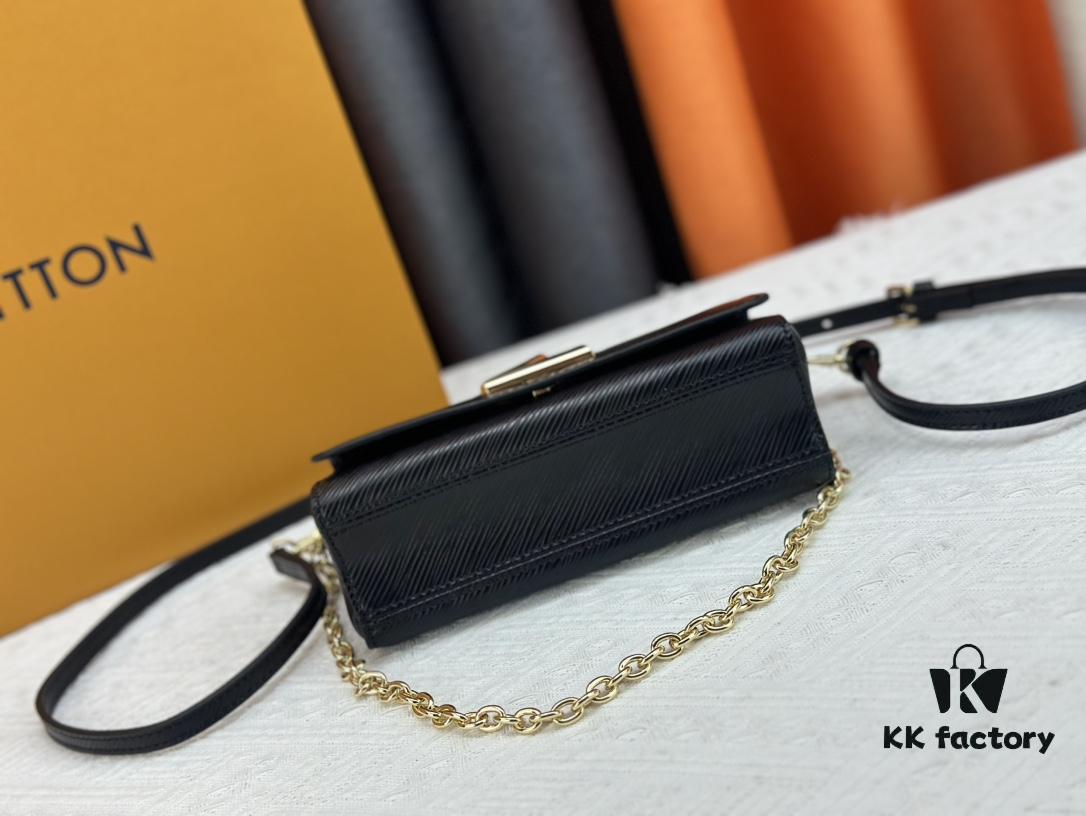 Authentic Quality [Rose] Model No. 50397/24566/24548/24550/24549 This Twist West handbag features an elongated silhouette, refreshing the classic design with a cool, contemporary seasonal flair. Dyed in modern hues, the Epi leather highlights the iconic LV twist lock that signifies brand identity. Equipped with a detachable strap and chain, it offers versatile ways to carry your daily essentials.