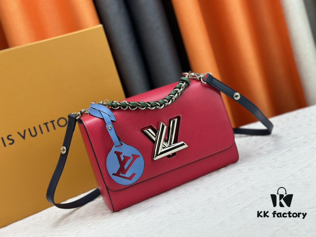 Exclusive Background LV's Hottest New Twist Denim Medium Handbag, Same Style as Fan Bingbing, Model Numbers 50273, 50272