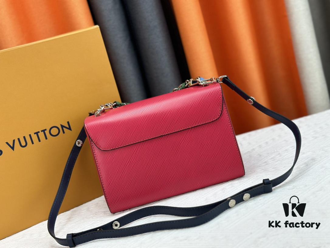 Exclusive Background LV's Hottest New Twist Denim Medium Handbag, Same Style as Fan Bingbing, Model Numbers 50273, 50272