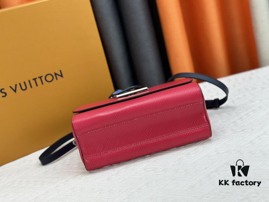 Exclusive Background LV's Hottest New Twist Denim Medium Handbag, Same Style as Fan Bingbing, Model Numbers 50273, 50272