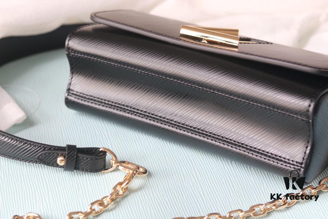 New Arrival Top Quality Original Design Model No.: 50397/24566/24548/24550/24549 The Twist West Handbag features an elongated silhouette that brings a modern edge to a classic design. Epi leather is tinted in contemporary hues, while the iconic LV Twist lock highlights the brand identity. Equipped with a detachable shoulder strap and chain, it offers versatile ways to carry daily essentials.