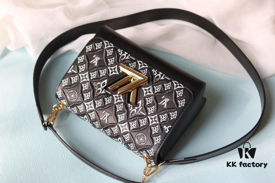 New Arrival / Top Quality Original Design - Model 50358 - LV Twist Medium Handbag in Soft Calfskin with Embroidered Since 1854 Motif