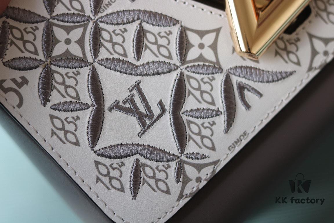 New Arrival / Top Quality Original Design - Model No. 50358 - LV Twist Medium Handbag in Soft Calfskin with Embroidered Since 1854 Pattern