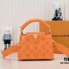 Upgraded M20741 LV Broderie Anglaise Embroidered Gold Button Capucines Mini Bag