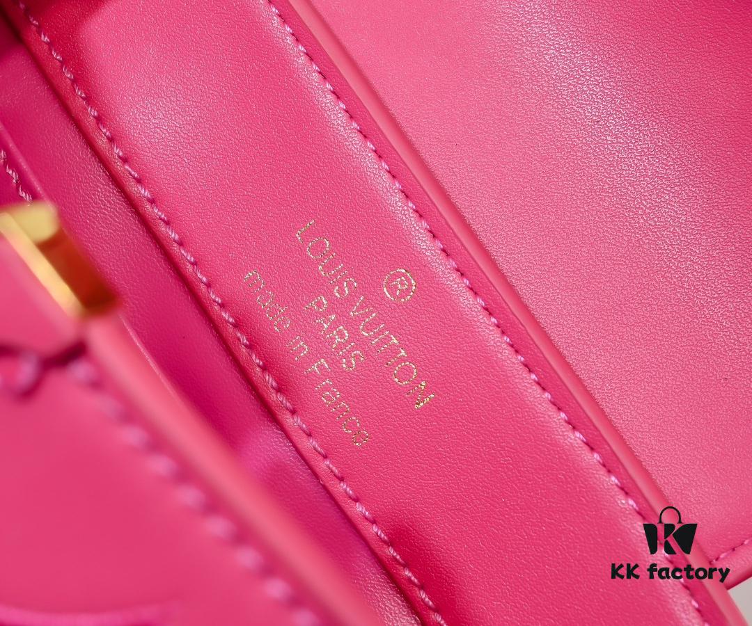 Upgraded M20741 LV Broderie Anglaise Embroidered Gold Button Capucines Mini Bag