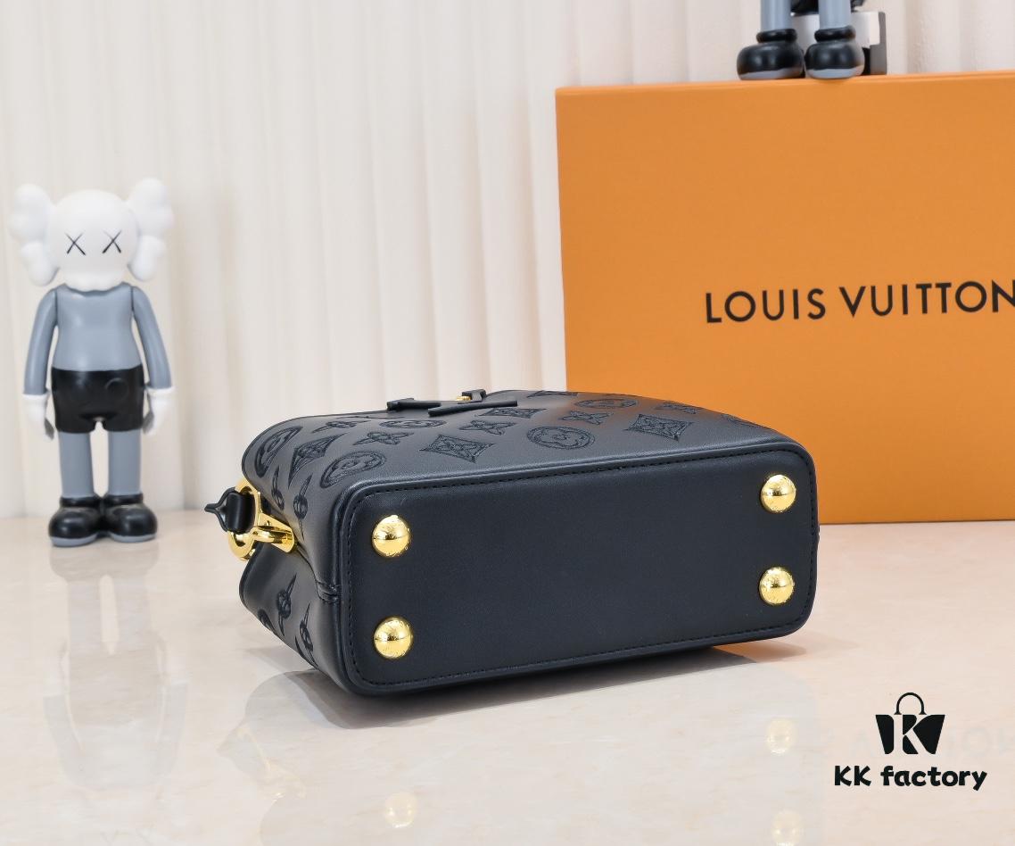 Upgraded M20741 LV Broderie Anglaise Embroidered Gold Button Capucines Mini Bag