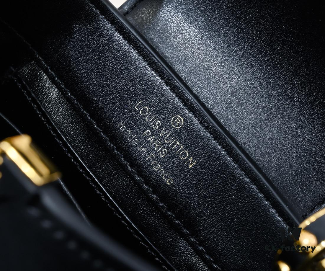 Upgraded M20741 LV Broderie Anglaise Embroidered Gold Button Capucines Mini Bag