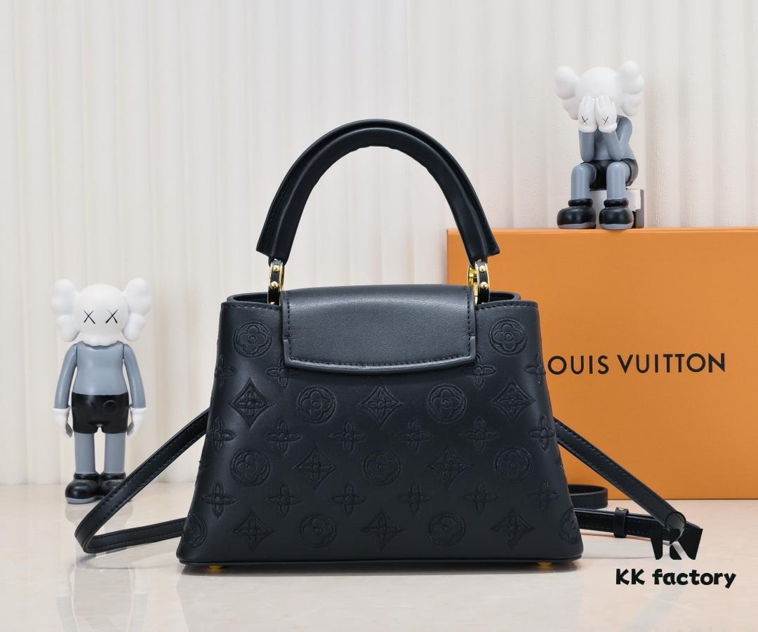 Upgraded M20742 Broderie Anglaise Embroidered Gold Button Capucines BB Bag