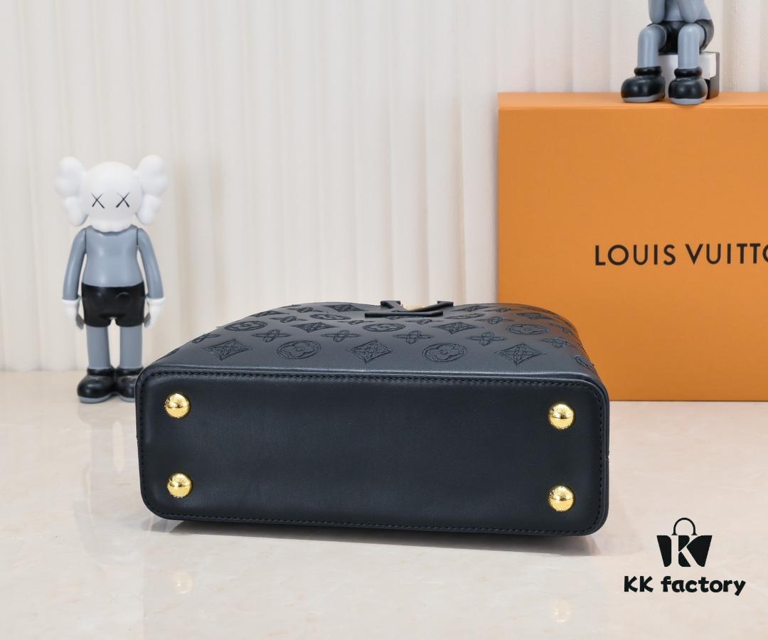 Upgraded M20742 Broderie Anglaise Embroidered Gold Button Capucines BB Bag